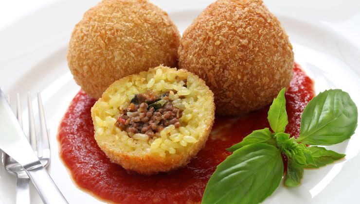 le arancine proposte sono classiche ma anche rivisitate 